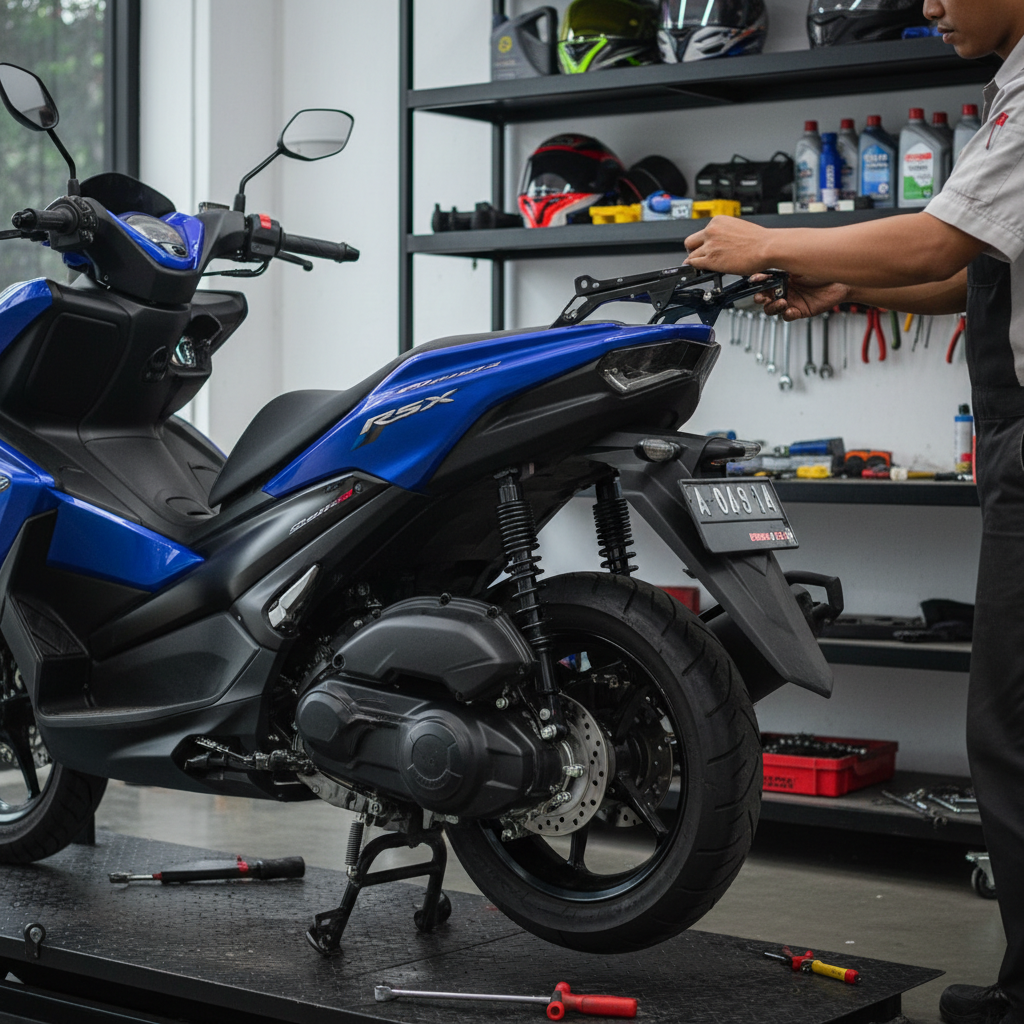 Benarkah Bracket Box Bikin Handling Yamaha Aerox 155 Jadi Berat?