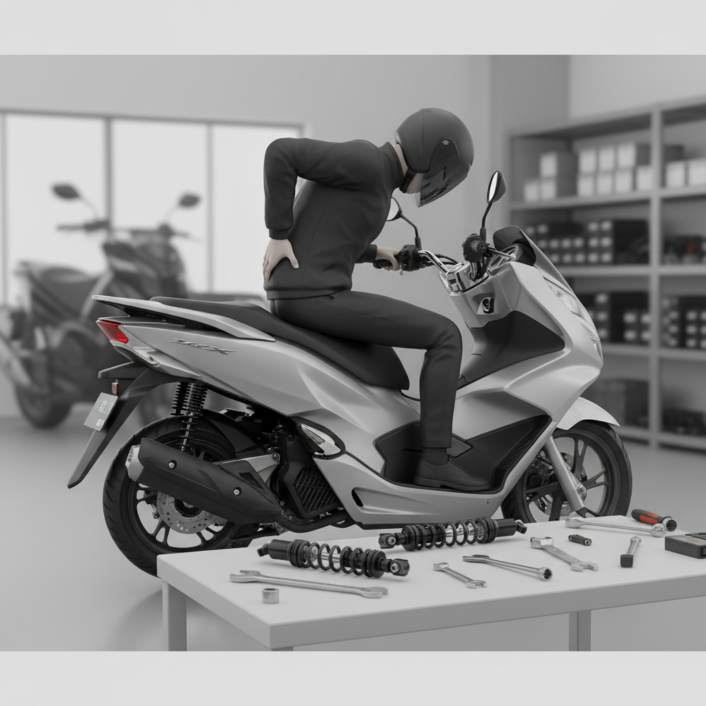 Shockbreaker PCX 150 Tidak Pas: Bikin Postur Membungkuk dan Cepat Pegal?