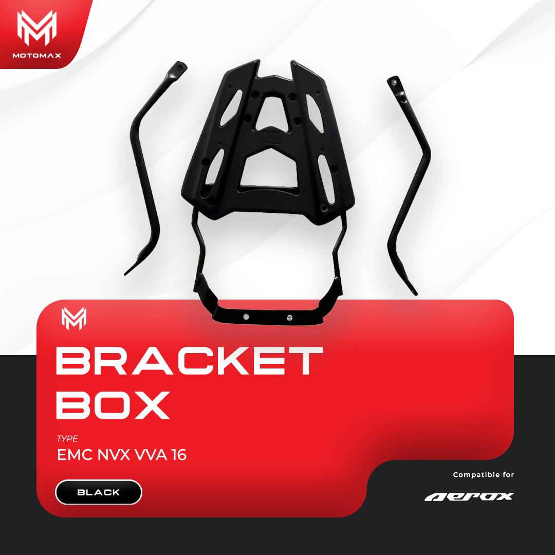 BREKET / BRACKET BOX AEROX/NVX 155 2016-2019 TIPE NVX VVA16 FULL HITAM ALUMUNIUM CNC Motor Motorcycle