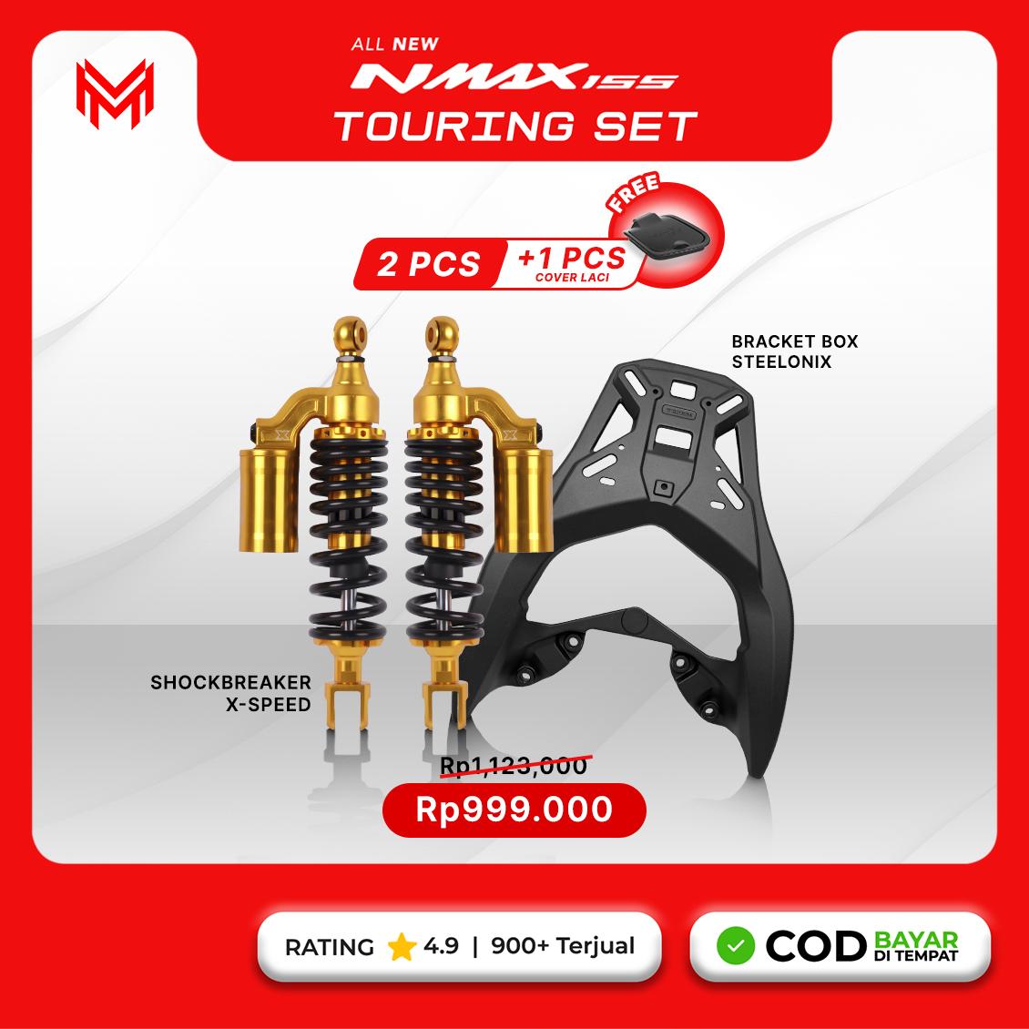 BUNDLING SHOCKBREAKER & BRACKET BOX MOTOR NEW NMAX 155 TOURING SET X-Series 280mm-310mm Aluminium CNC Anti Karat Plug & Play