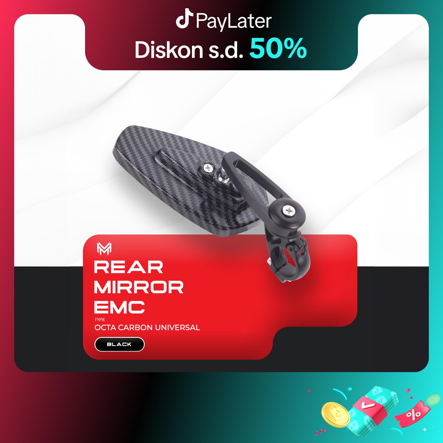 REAR MIRROR EMC TYPE OCTA CARBON UNIVERSAL Accessories Karbon Baut Foto Kendaraan Motor spion motor beat spion  vario spion  tempel