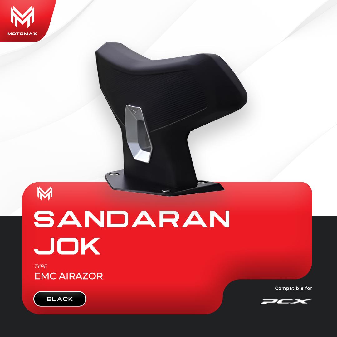 SANDARAN JOK PCX 160 EMC TIPE AIRAZOR FULL HITAM 100% ALUMUNIUM CNC
