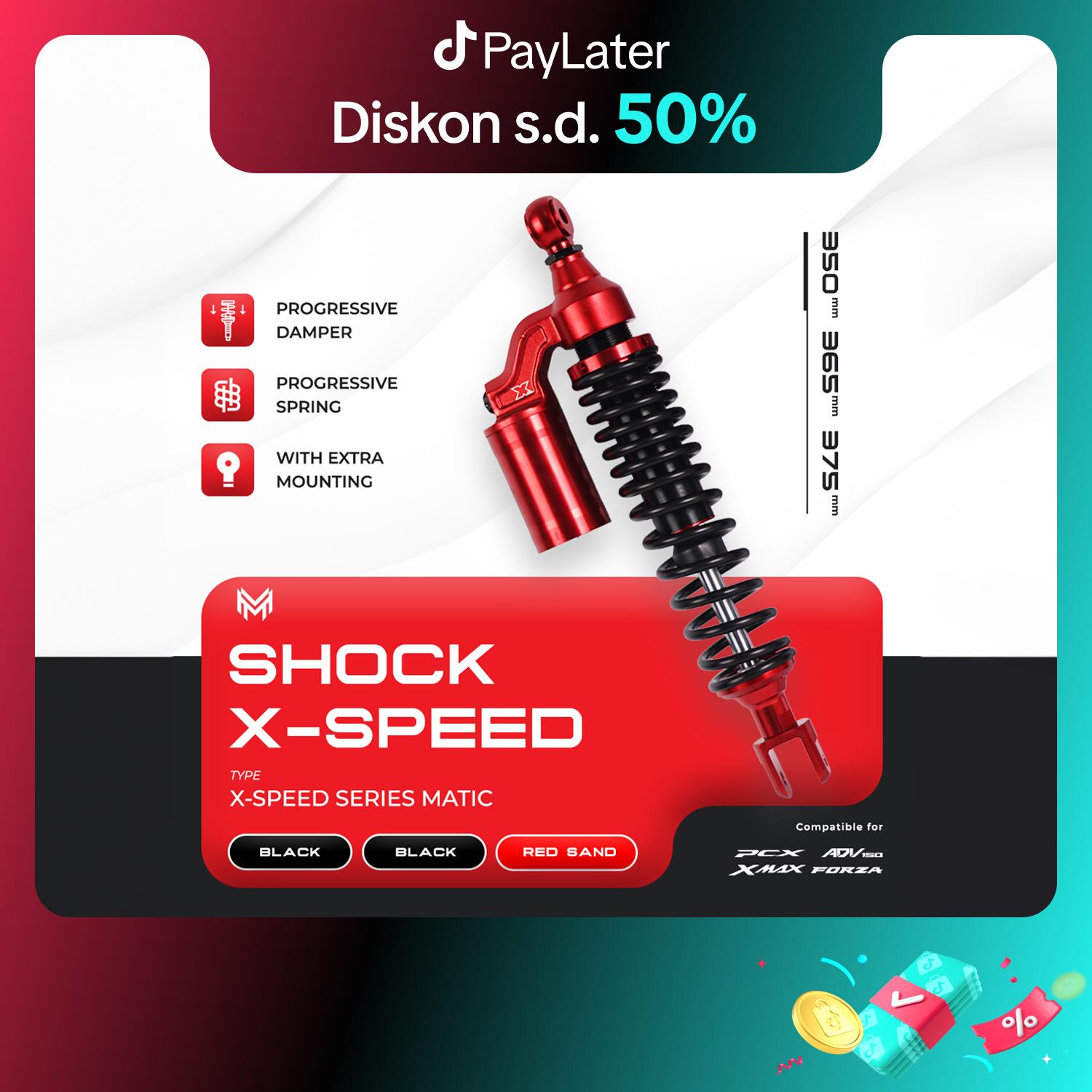SHOCKBREAKER 350mm-365mm-375mm Plus, Type: X-Speed Series : PCX 150,all new PCX 150, all new PCX 160,ADV 150,all new ADV 160,X MAX 250,X MAX 300 Shock Tabung Foto Gas Motor Kendaraan Motorcycle
