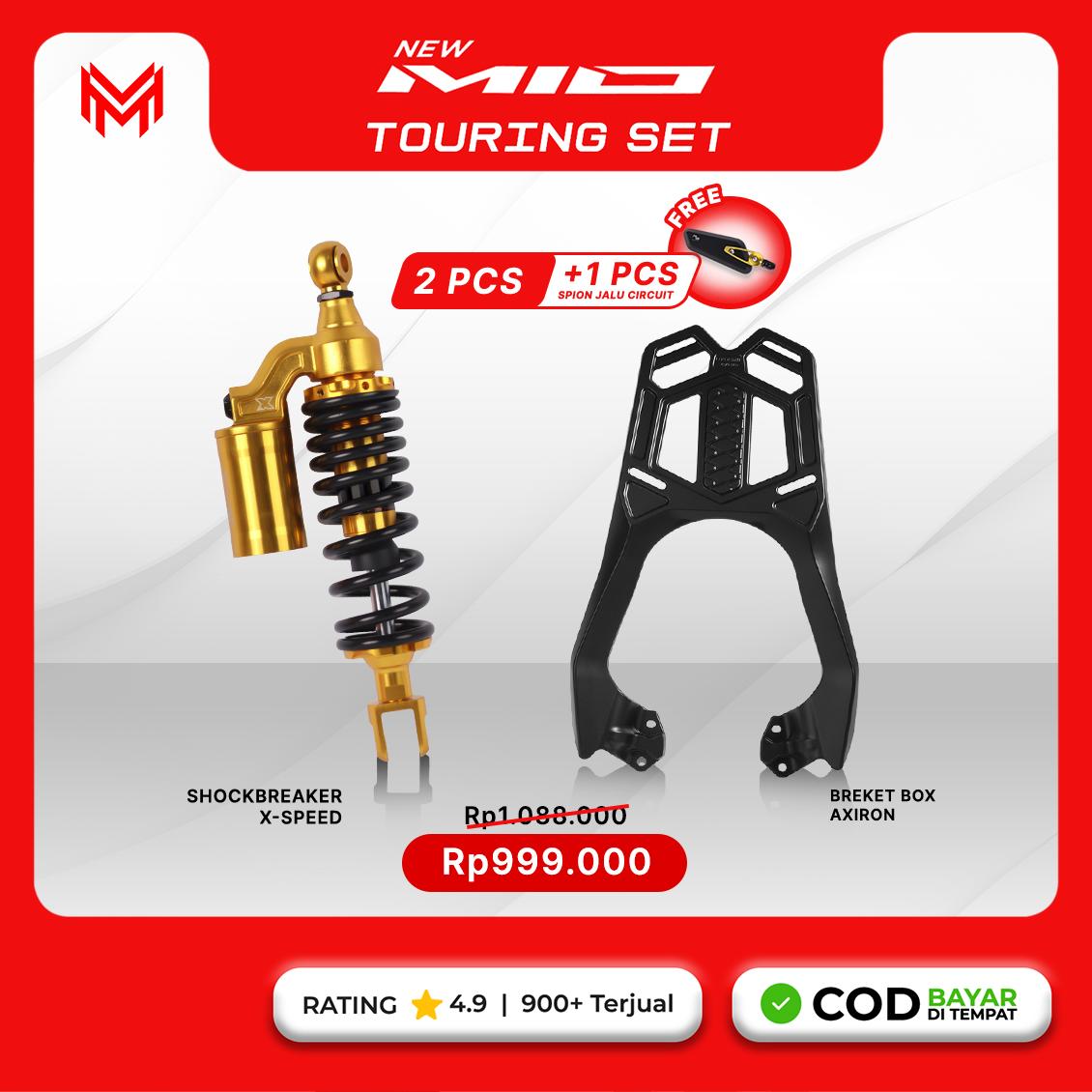 TOURING SET BUNDLING MOTOR MIO M3, MIO SPORTY, MIO SMILE, MIO KARBU, MIO SOUL, MIO GT, MIO J/S - 2 pcs + Free Spion Bar End Gold